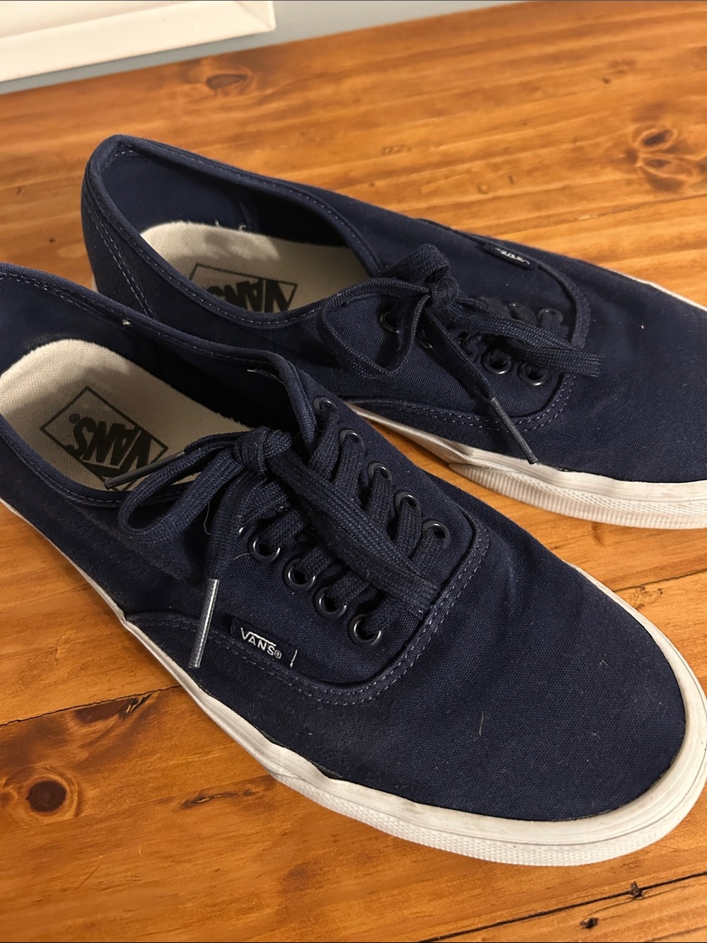 Vans Men’s OLD SKOOL Canvas Sneakers - Navy Blue 10